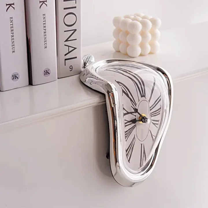 2024 New Novel Surreal Melting Distorted Wall Clocks Surrealist Salvador Dali Style Wall Watch Decoration Gift Home Garden