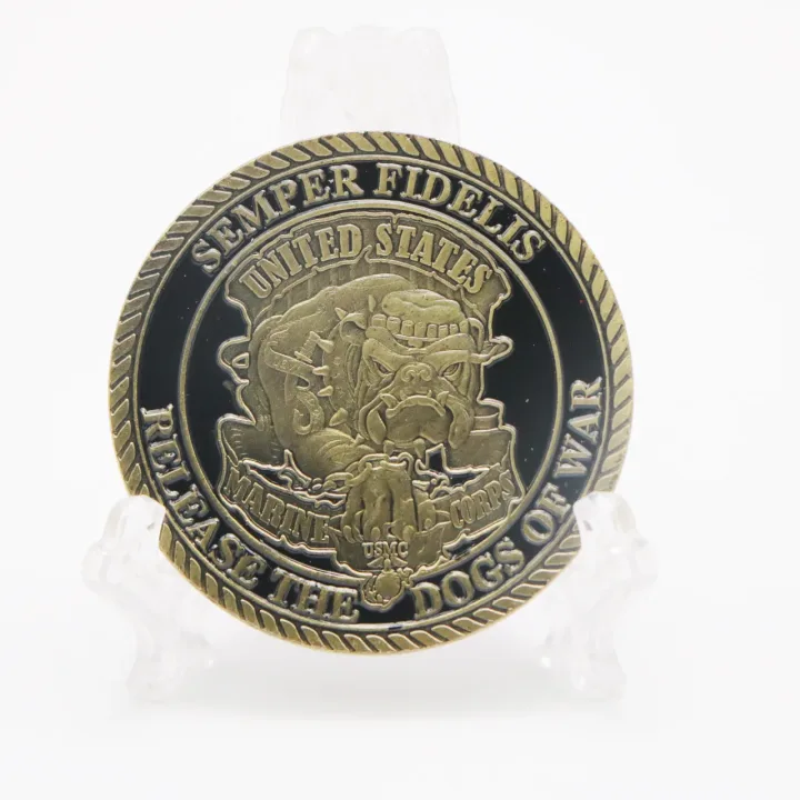 United States Marine Corps USMC Souvenir Semper Fidelis Military Coin Navy Coin Collection Copper Plated Commemorative Coin