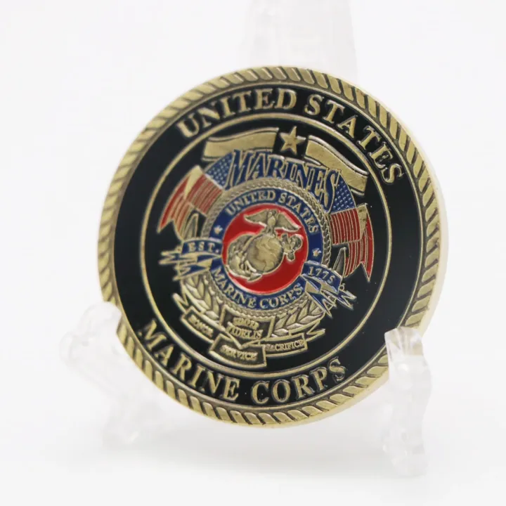 United States Marine Corps USMC Souvenir Semper Fidelis Military Coin Navy Coin Collection Copper Plated Commemorative Coin