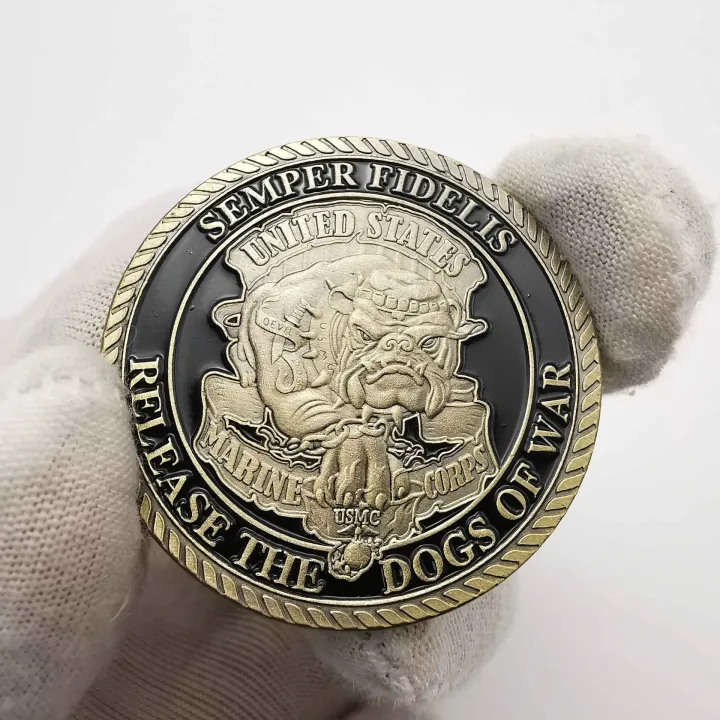 United States Marine Corps USMC Souvenir Semper Fidelis Military Coin Navy Coin Collection Copper Plated Commemorative Coin