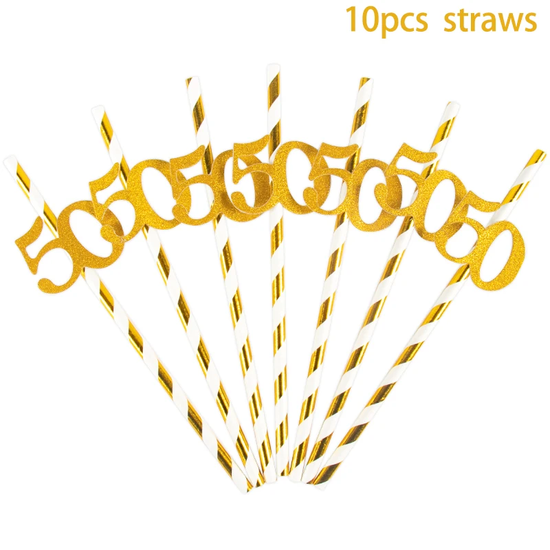 10pcs 50th straws