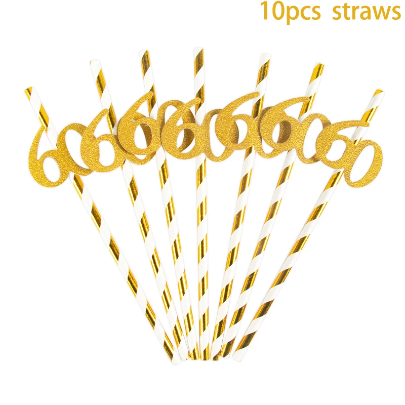 10pcs 60th straws