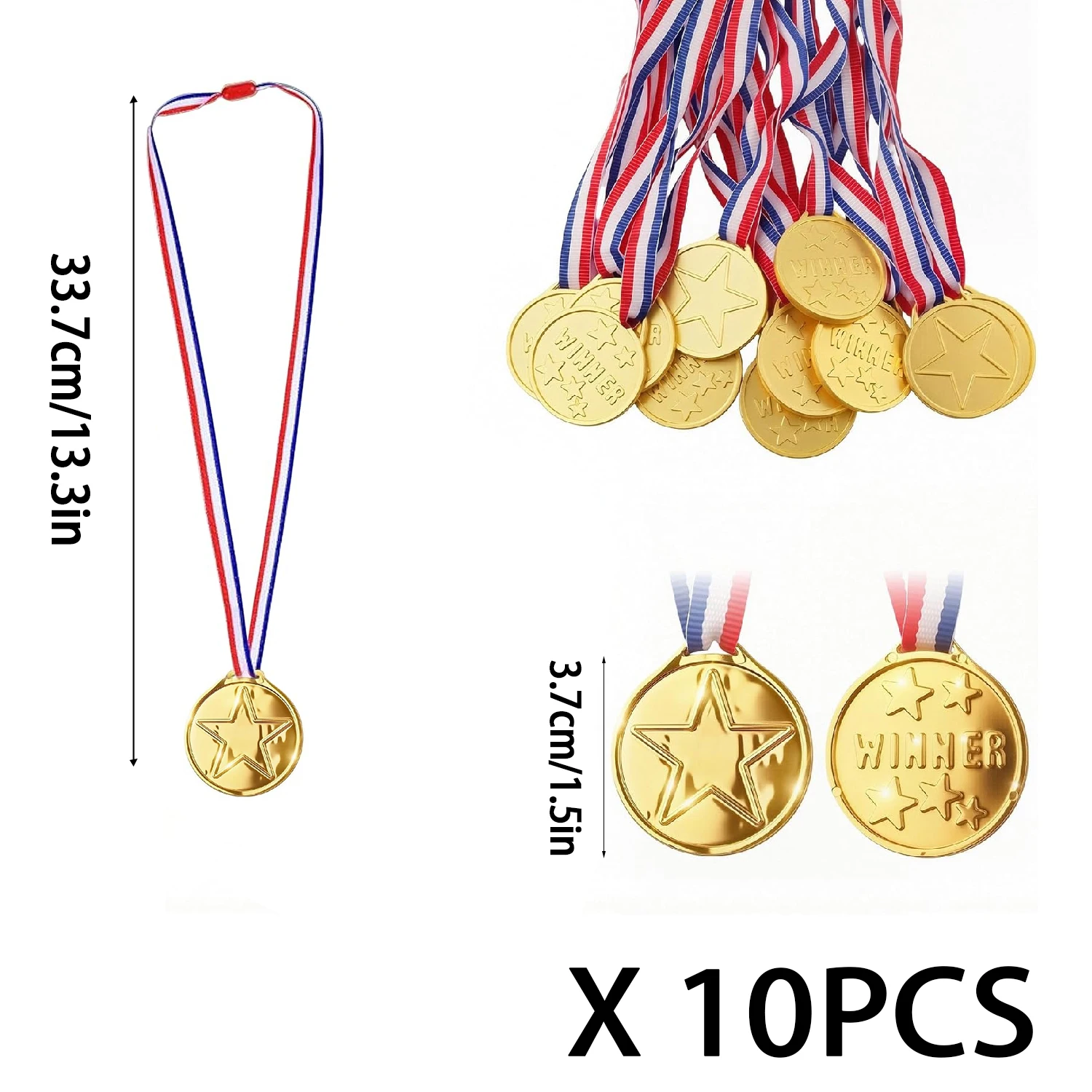 10Pcs Gold Medal