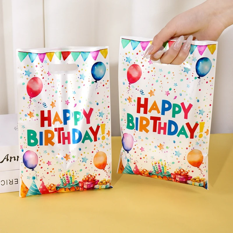 10/20/50pcs Birthday Party Candy Gift Bags Birthday Balloons Hand Bags Happy Birthday Party Decorations Adults Favors Gifts