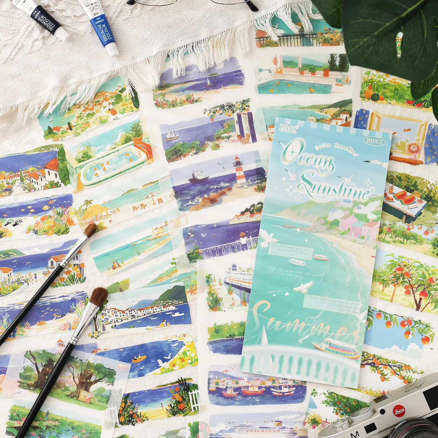 Cartoon Cat Landscape Stickers 3D Pocket Cabin Scene, 4 Seasons, DIY Crafts for Kids