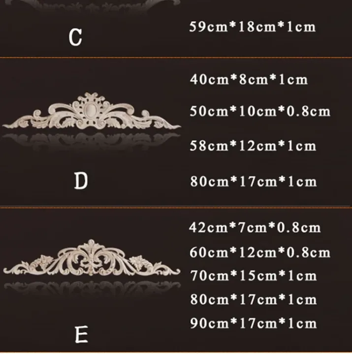 Wood Appliques and Onlays Natural  Furniture Wall Door Woodcarving Decorative Long  Flower Wooden Figurines Crafts Corner Frame