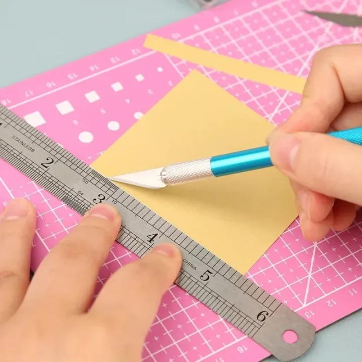Engraving Cutter with Blade Metal Handle, Craft Carving, Sculpture Paper, Non-Slip Knife, DIY Repair, Leather Tools