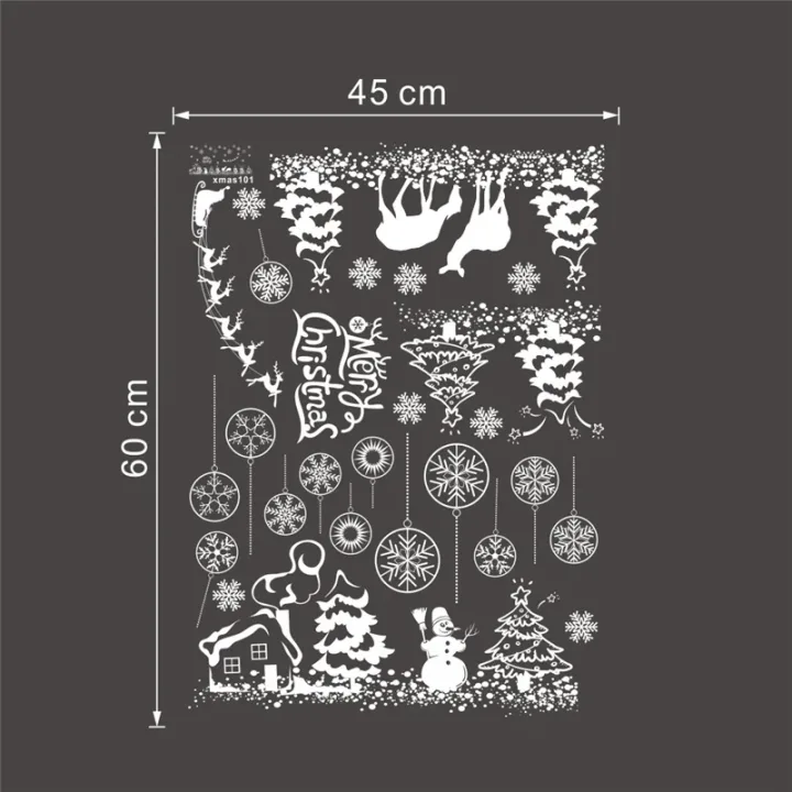 Celebrate Christmas Wall Stickers For Store Office Home Decoration White Xmas Festival Theme Wall Mural Art Diy Window Decals