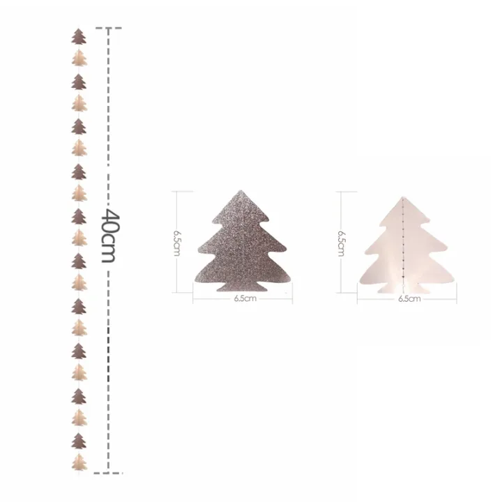 Green Brown Woodland Theme Party Decor Christmas Tree Ornament Paper Pine Tree Garland Banner Hanging Nature Camping Party Decor