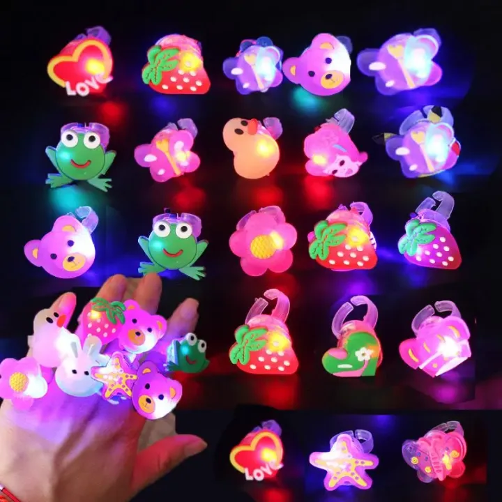 10/20PCS Glowing Ring Toy Kids Gift Birthday Party Favor Gift Friends Guest Giveaways Carnival Christmas Gifts Children Pinata