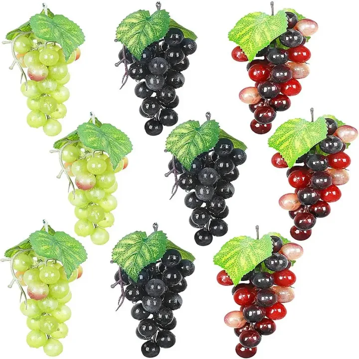 18pcs Realistic Artificial Grapes Table Decoration of Realistic Fake Grape Natural Fake Grape Bundles Party Home Wedding Decor