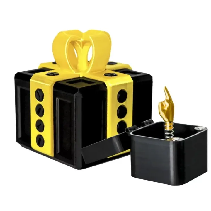 Screw-On Pop-Up Surprise Toys 3d Printer Toys Middle Finger Boxed Pranks Sculptures & Figurines Gift Box Decorations Printed