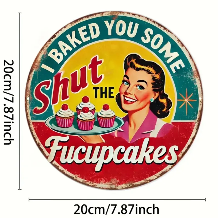 Bohemian 'I Baked You Some Cupcakes' Wall Art - for Home, Cafe, Bar & Garage Decor | Rustic Look,High-Quality Print,easy Hang