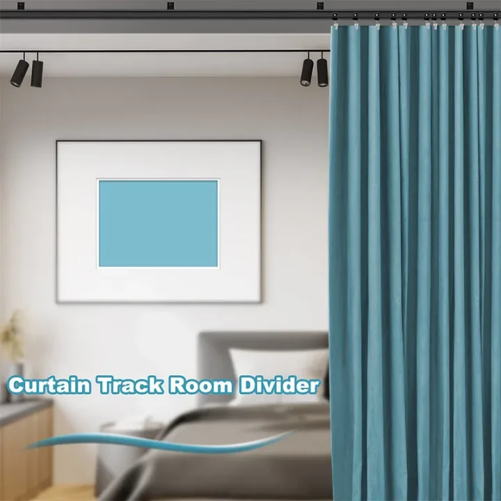 Flexible Bendable Curtain Track Ceiling Wall Mount Black White Curved Heavy Duty RV Sliding Curtain Rail System Room Divider Sil