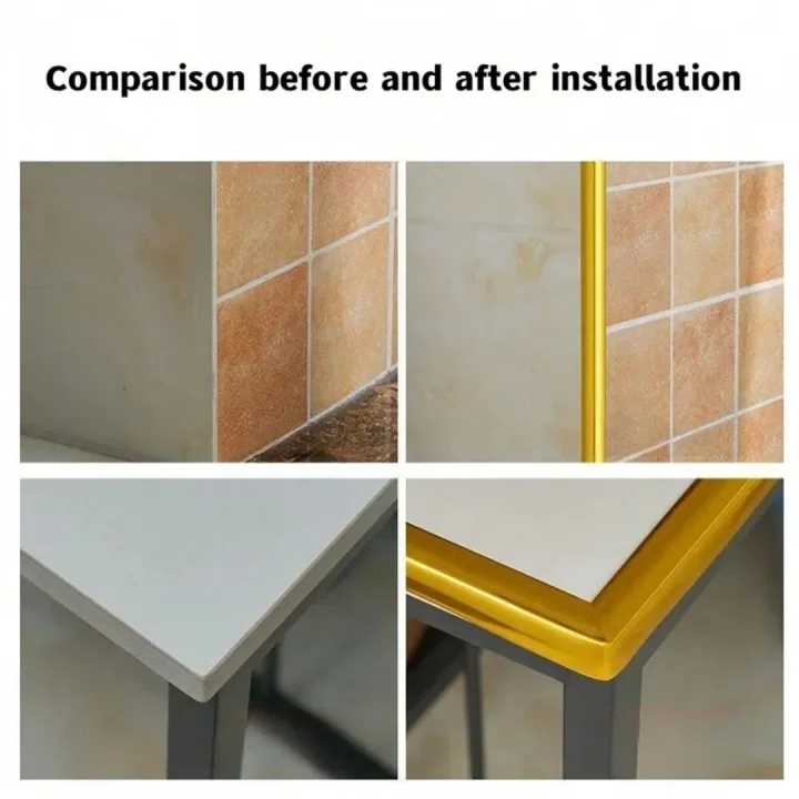 1pc 2cmx3m Self-Adhesive Decorative Trim Tape, PVC Wall Strip for Tile Edging & Corner Finishing