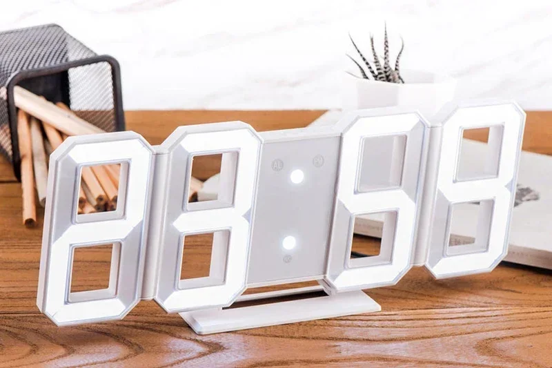 3D LED Digital Clock Wall Decoration Glow Night Mode Decoration for Bedroom Adjustable Electronic Watch Room Decor Aesthetics