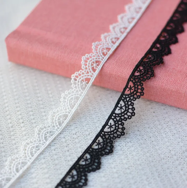 5 Yards High Quality Beautiful Black Lace Ribbon Tape 1.5cm Lace Trim DIY Embroidered For Sewing Decoration African Lace Fabric