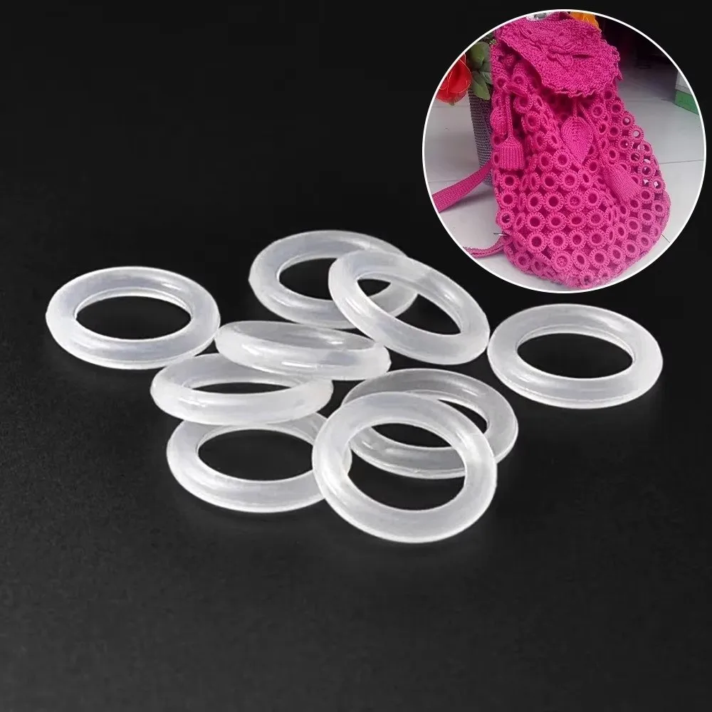 Crochet Loop Rings, 2cm Clear Crochet Rings, Semitransparent Plastic Crafting Supplies, Knitting Accessories for Crafters, Loop Stitch Guide