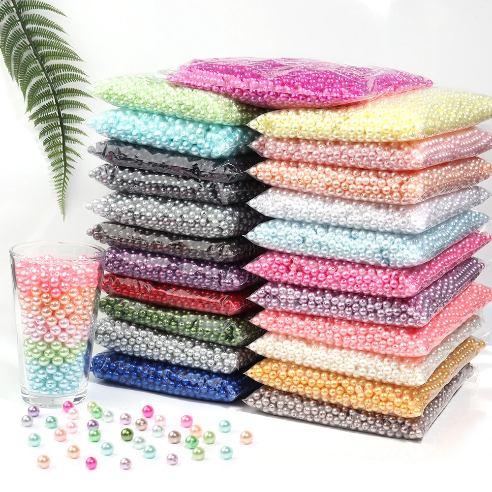 50-1000pcs/Lot Round ABS Imitation Pearl Beads Loose Beads Plastic Acrylic Spacer Bead For Jewelry Making Diy Bracelet Necklace