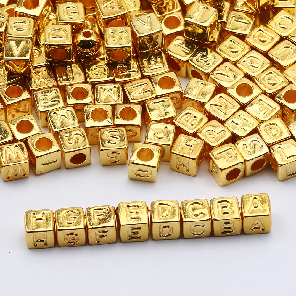 100-500pcs Square White and Black Mixed Letter Acrylic Beads Cube Loose Spacer Alphabet Beads For Jewelry Making Diy Accessories
