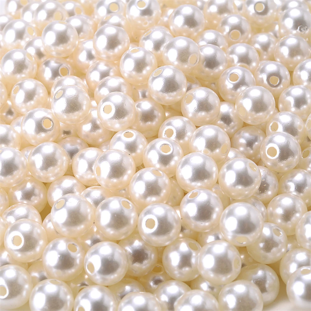 iYOE 3/4/5/6/8/10/12mm Colorful Acrylic Pearl Beads Loose Spacer Beads For Needlework Jewelry Making Bracelet Necklace Earring