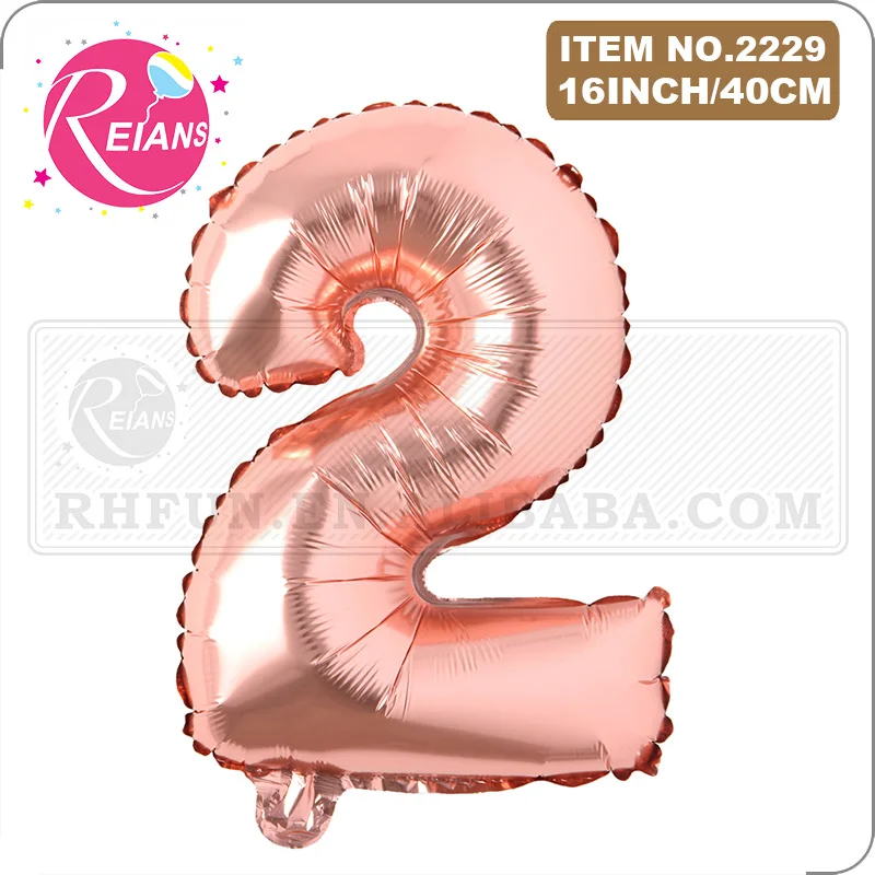 16 inch rose gold letter aluminum film balloon number digital balloon set wedding baby shower birthday party decoration balloon