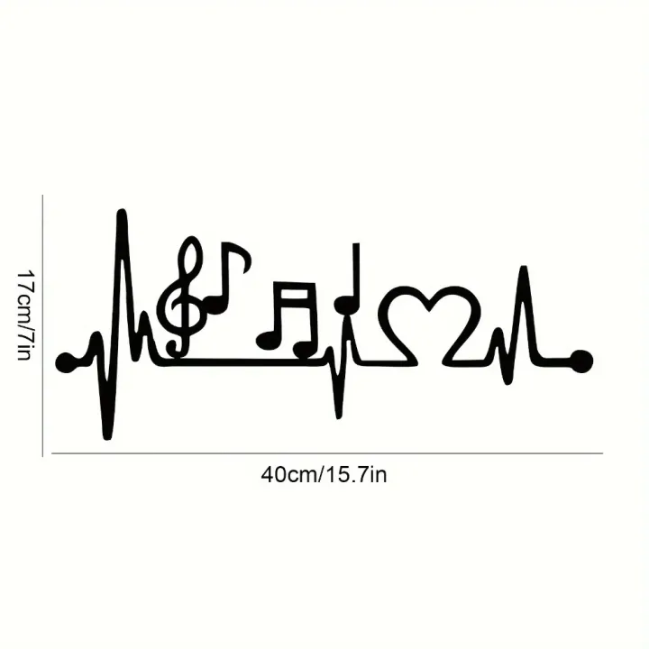 Electrocardiogram Music Metal Wall Art, Heart Rhythm Love Design for Music Lovers Home Deco