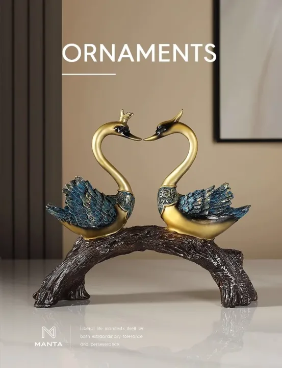 Swan Ornaments For Lovers Modern Art Handicraft Gift For Living Room Porch Wine Cabinet TV Cabinet Office Home Decoration