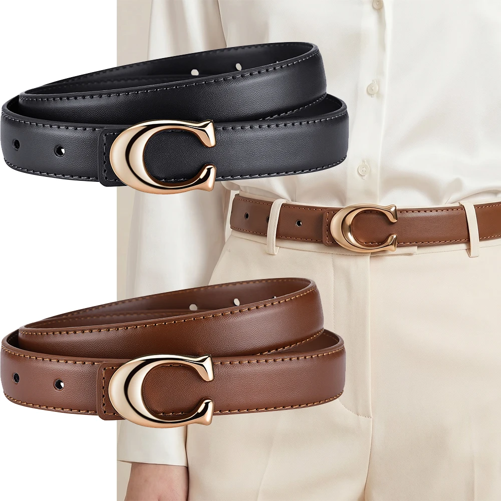 New Soft C-type Smooth Buckle Belt Business Versatile Casual Belt Fashion Women's Clothing Accessories