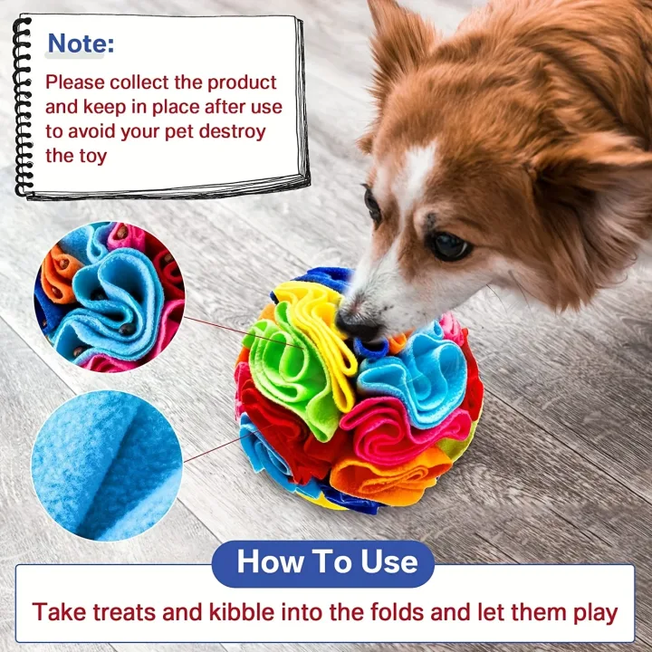 Interactive Dog Toys Snuffle Ball for Dogs Encourage Natural Foraging Skills, Snuffle Ball Dog Puzzle Toys Treat Ball for Large