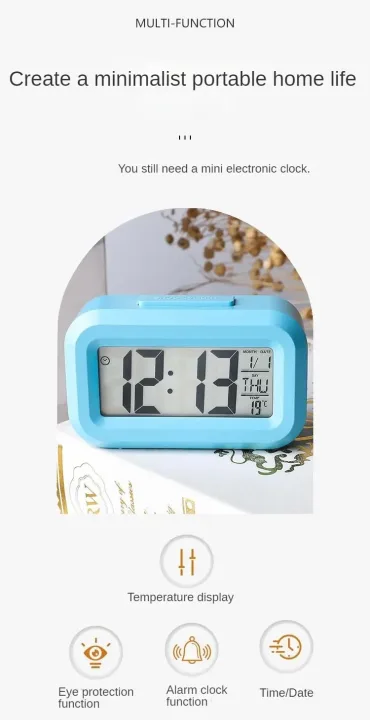 Led Digital Alarm Clock Backlight Data Times Calendar Desktop Multi-function Electronic Bedroom Decoration Desk Decorations Wall