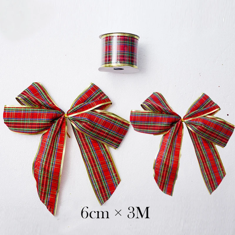 Red plaid ribbon