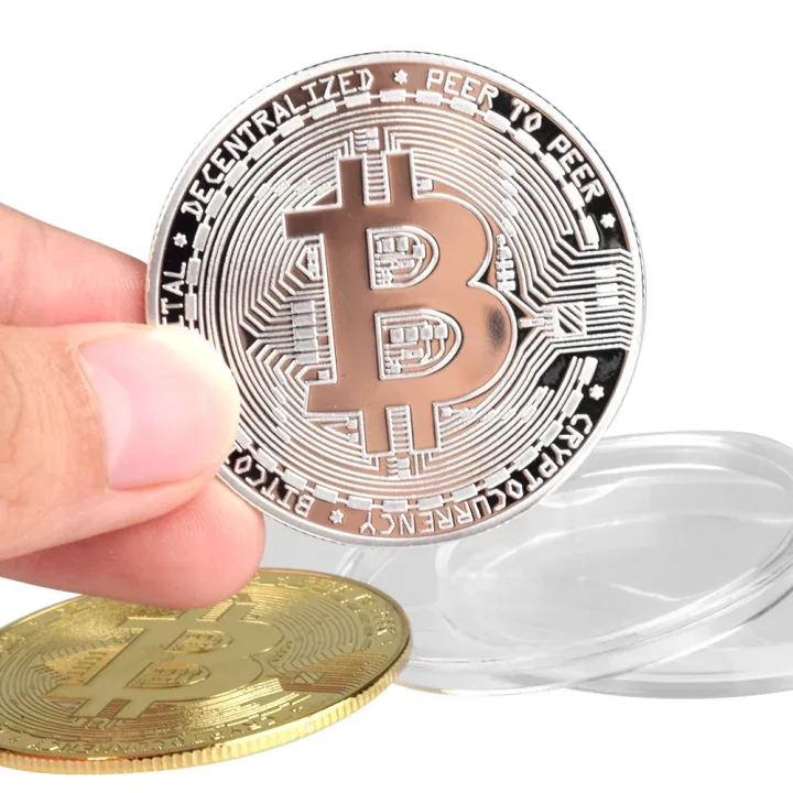 3/1PC Bitcoints BTC Coins Collectible Collection Gold Plated Bitcoin Coin Collectible Art Collection Gift Physical Commemorative