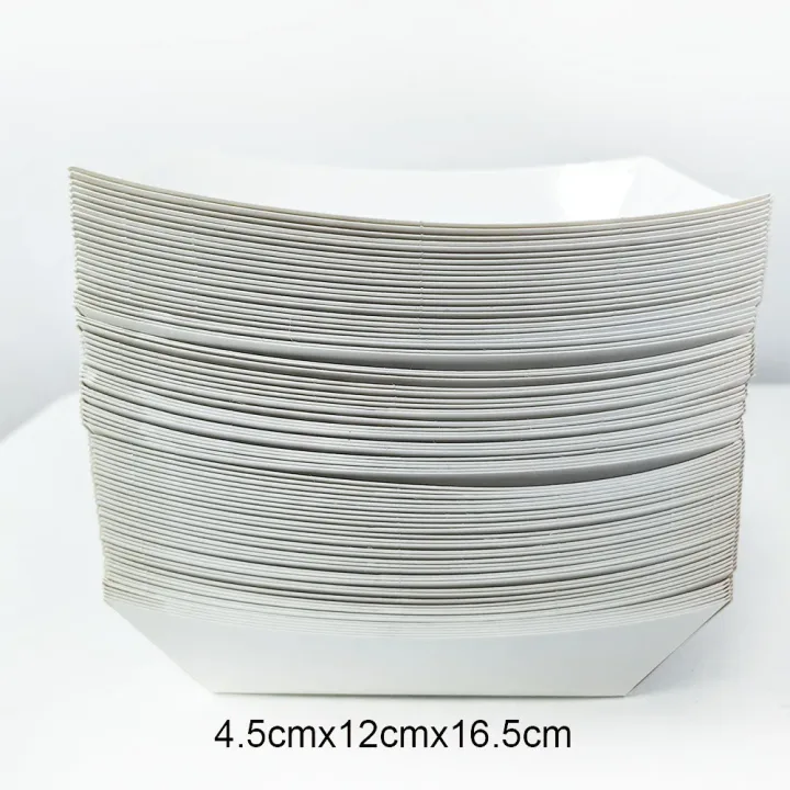 6/12/24 Solid Color Paper Food Trays Disposable Food Boat Black White Blue Yellow Popcorn Box Baby Showe Birthday Party Supplies