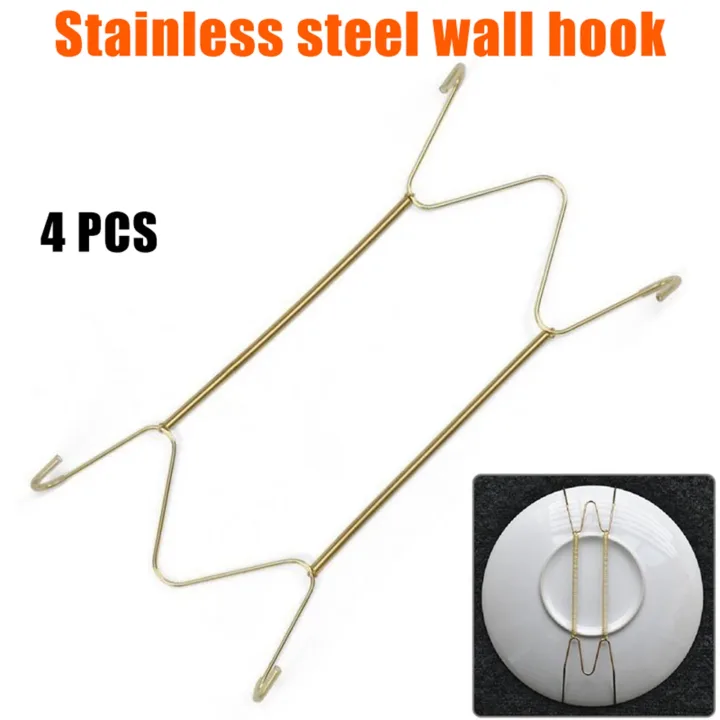 4 Pcs Plate Dishes Hanger Invisible Plate Hangers Holder Wall Hooks Home Decor Fit For Decorative Plates Antique 