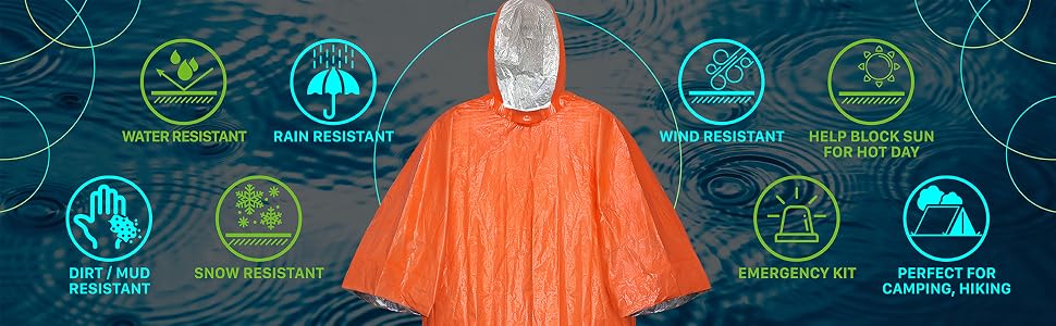Emergency Waterproof Raincoat Aluminum Film Disposable Poncho Warm Thermal Rainwear Blankets Survival Tools Camping Equipment