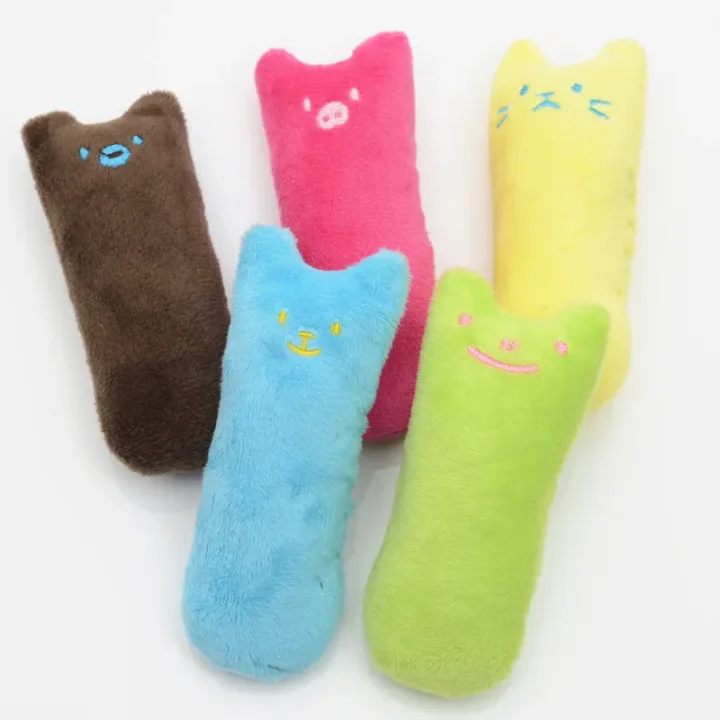 1 Pc Random Color Catnip Cat Toys Pillow Interactive Cat Toy Catnip Pet Supplies Pillow Thumb Teeth Grinding Bite Mint Cat Toy