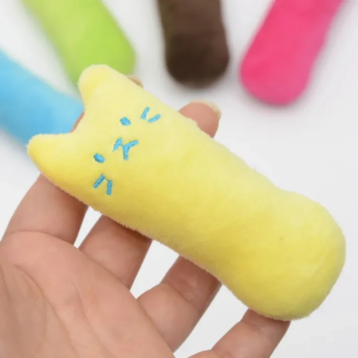 1 Pc Random Color Catnip Cat Toys Pillow Interactive Cat Toy Catnip Pet Supplies Pillow Thumb Teeth Grinding Bite Mint Cat Toy
