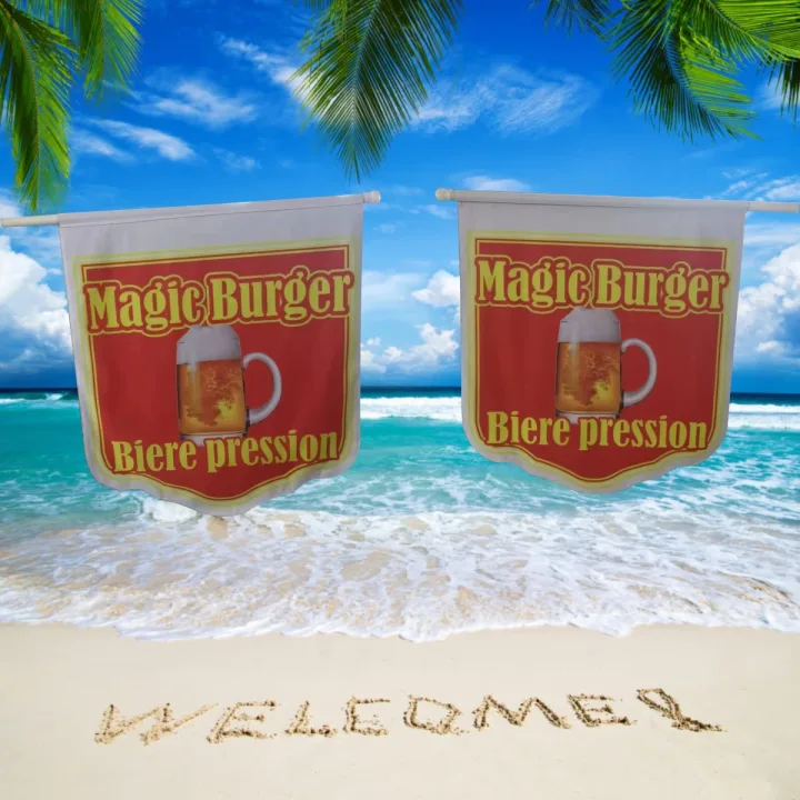 Store Sign Wall Flag 60x 60cm Two Face Printing 70cm Length Pole Wall Installation ITALIENNES GLaces Granita Milkshake