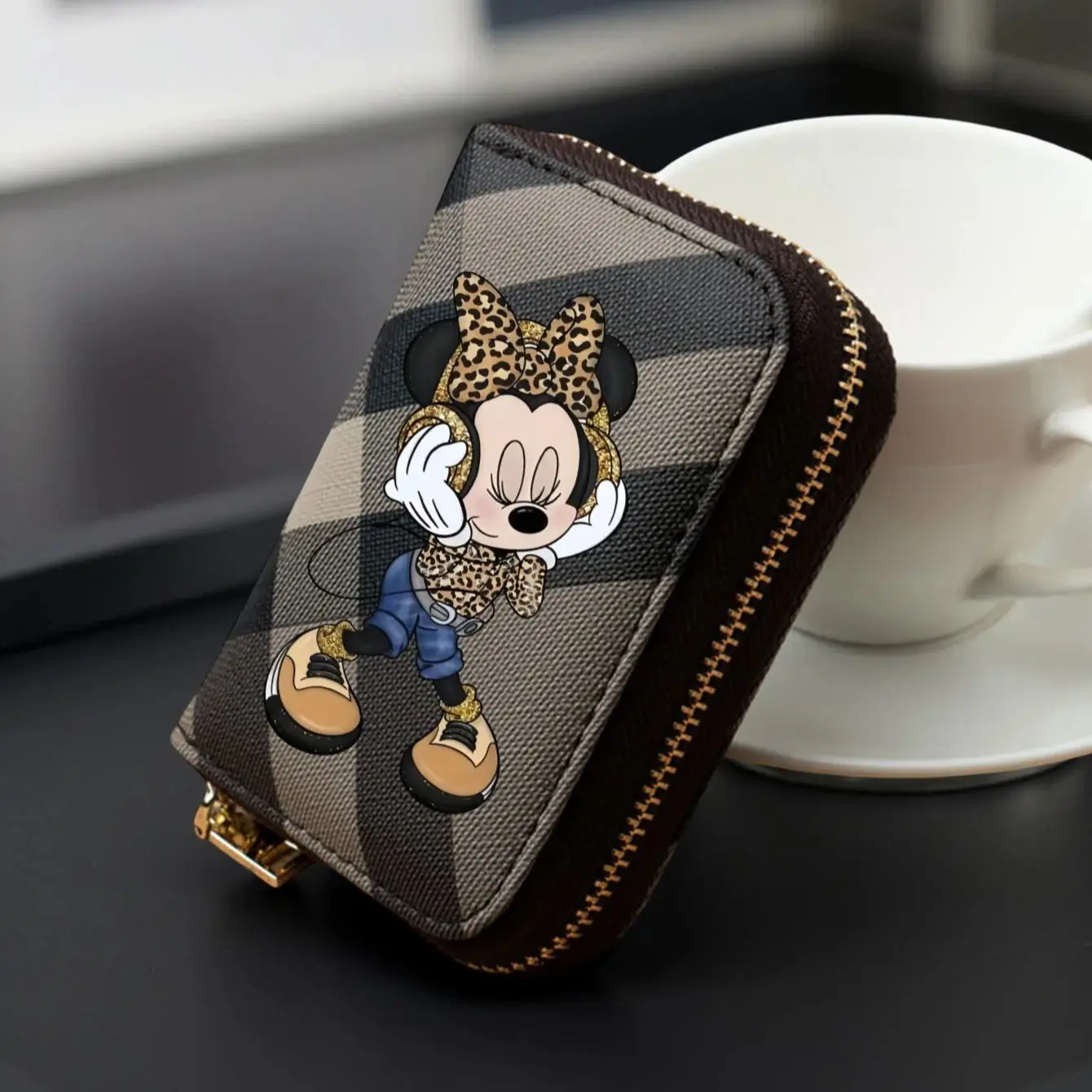 Coin Purse Cherry Blueberry Design PU Leather Mini Storage For Coins, Keys