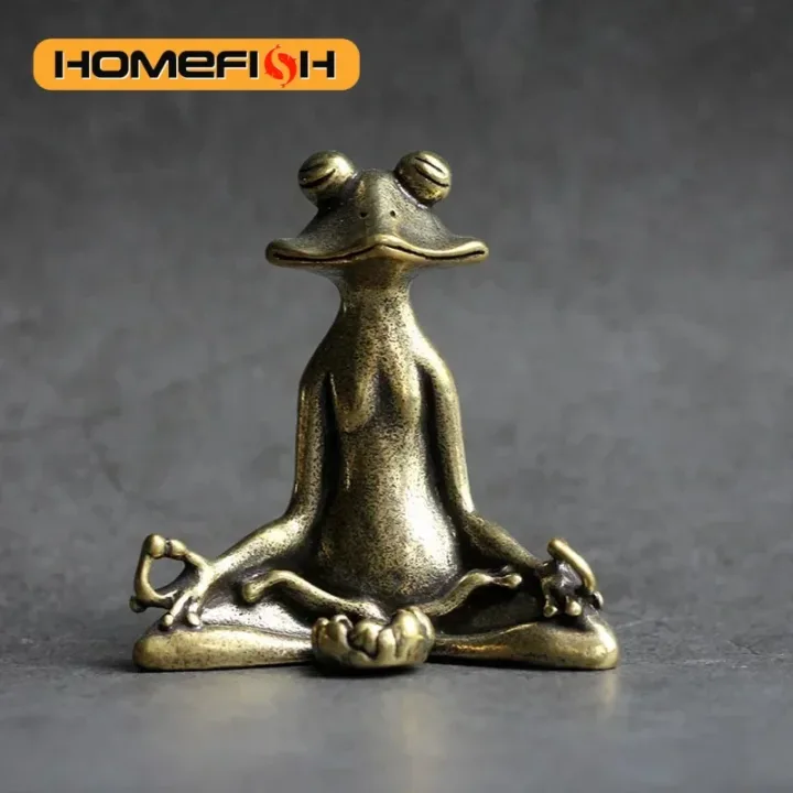 Retro Copperware Incense Socket Zen Frog Ornaments Solid Pure Copper Frog Tea Pet Incense Holder Ornaments