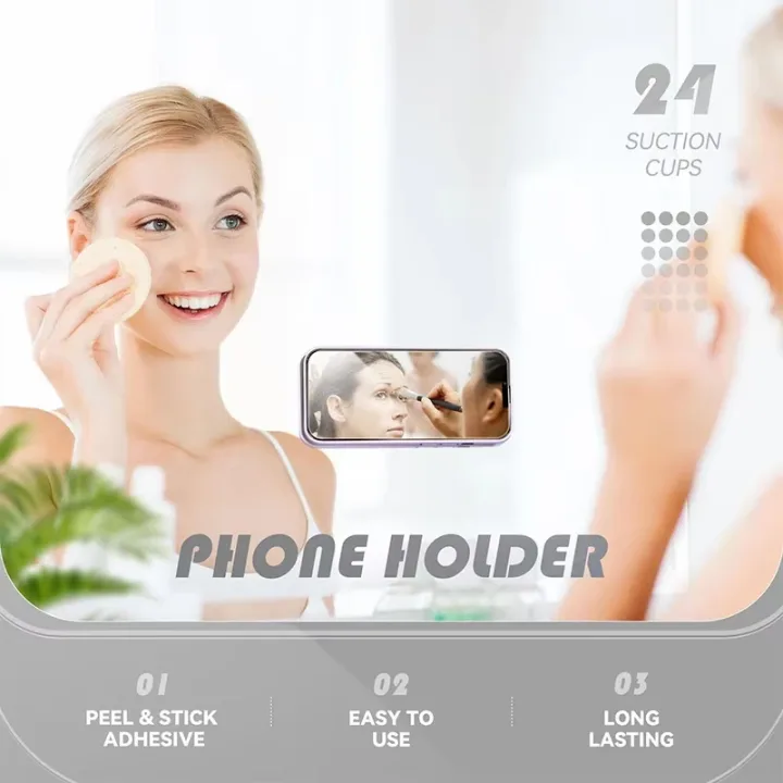 Multifunctional Mobile Phone Silicone Suction Cup 24 Square Mobile Phone Single-Sided Case Anti-Slip Holder Mount Suction